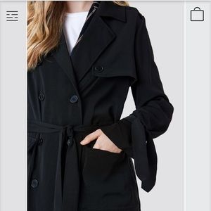 NA-KD Long Black Trenchcoat S